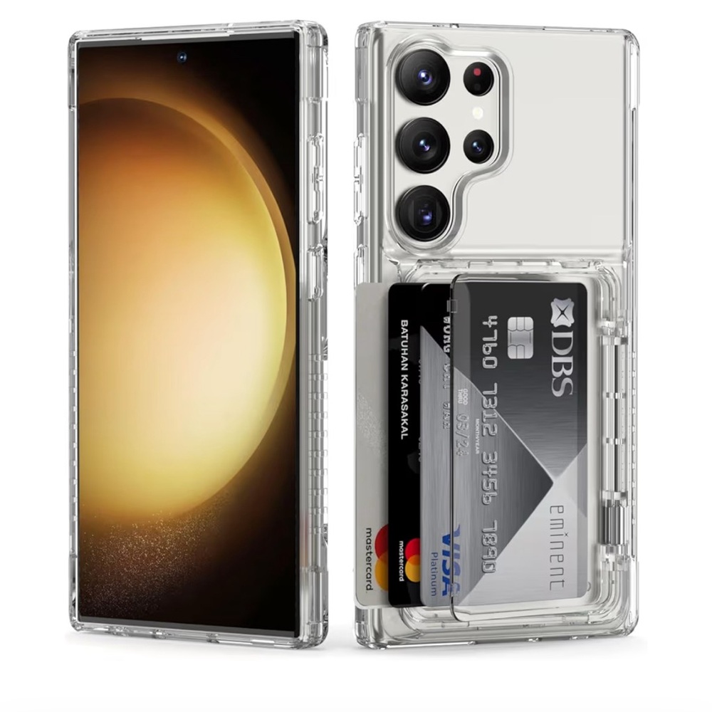 Transparent Phone Case with Card Holder Samsung Galaxy S23 Ultra
